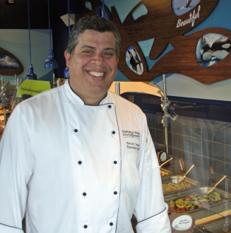 Chef Colon makes some outstanding menu items for Dine with Shamu!